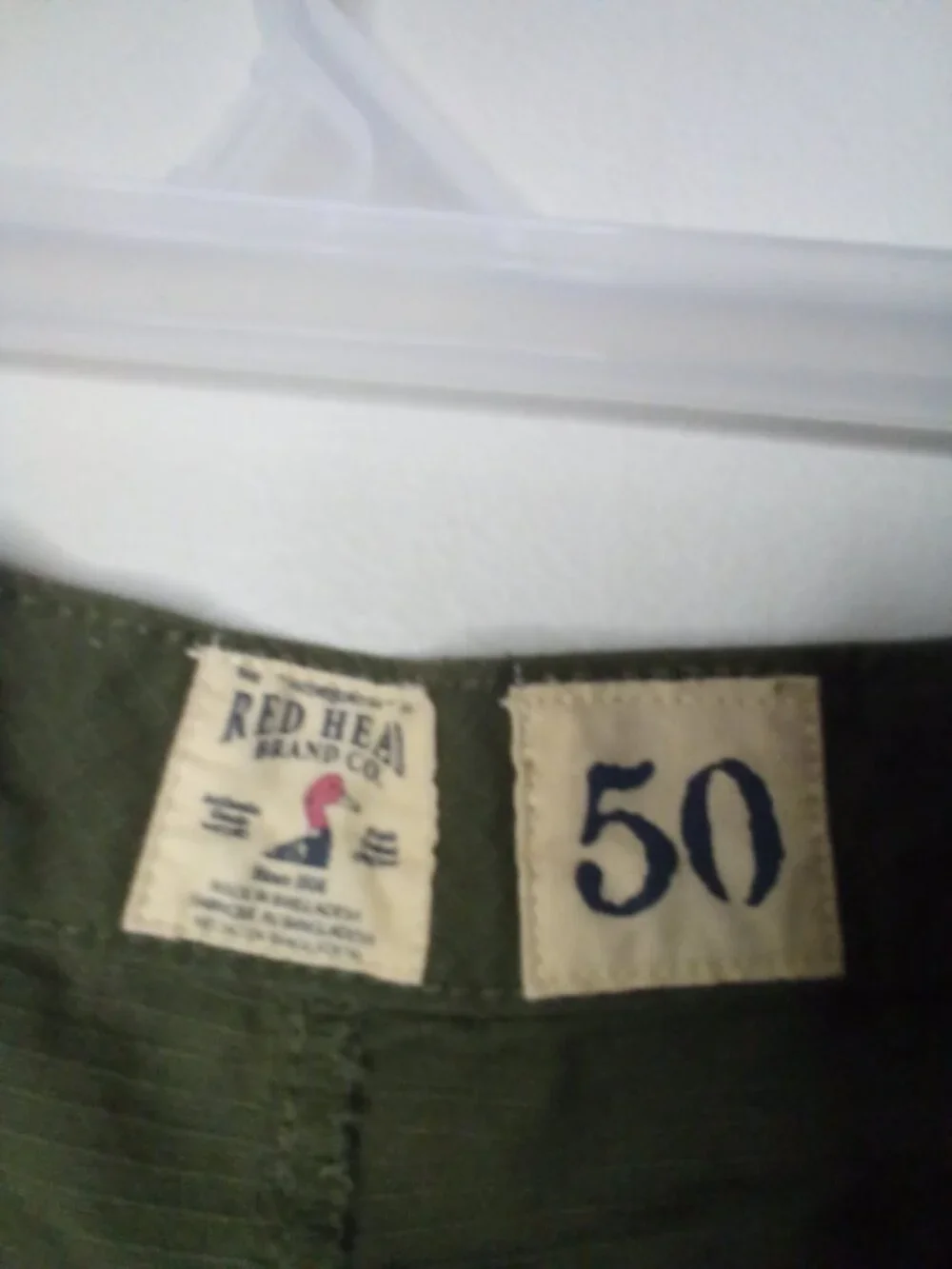 Red Head Cargo Shorts Men 50 Outdoor Hiking Casual Green